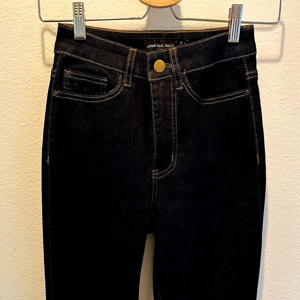 Long Tall Sally Jeans - Dark blue, straight leg, Size 4, 34" inseam